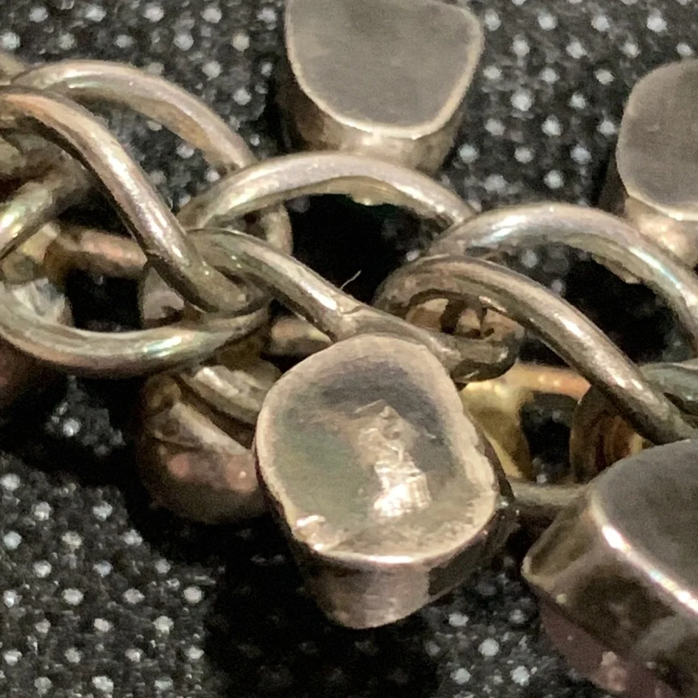 Unique vintage sterling silver and gem bracelet - Picture 5 of 16